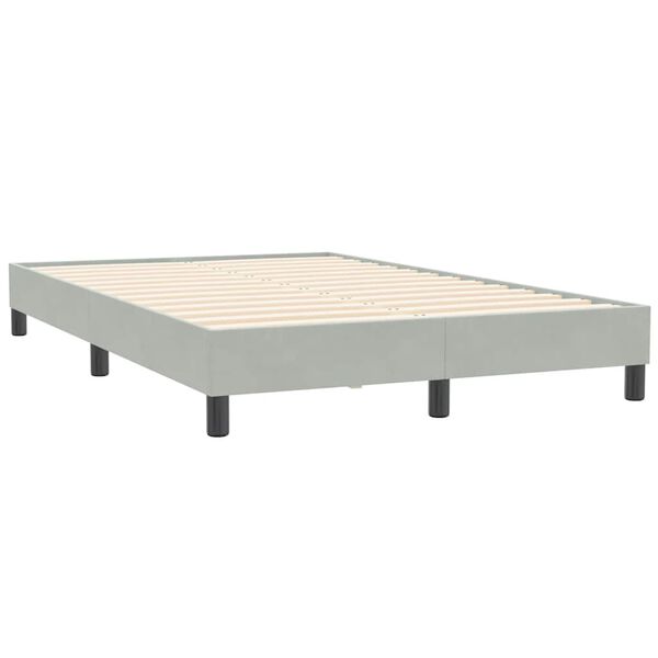 vidaXL Sommier &agrave; lattes de lit et matelas gris clair 120x210cm velours