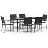vidaXL Ensemble &agrave; manger de jardin 7 pcs r&eacute;sine tress&eacute;e acier