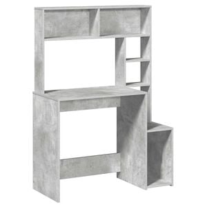 vidaXL Bureau avec &eacute;tag&egrave;res gris b&eacute;ton 100x45x140 cm bois d'ing&eacute;nierie