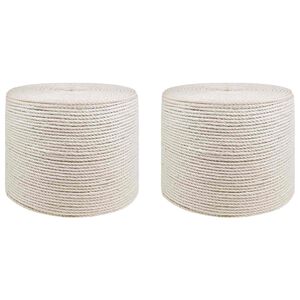 vidaXL Fil en jute 2 pcs 2 Blanc Jute 100% Tossa