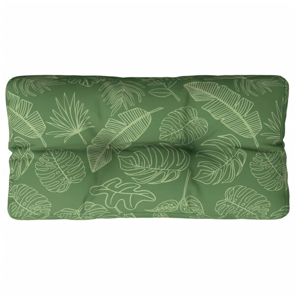 vidaXL Coussin de palette motif de feuilles 80x40x12 cm tissu