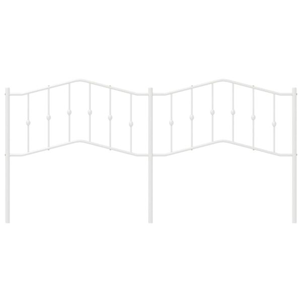 vidaXL T&ecirc;te de lit de remplacement m&eacute;tal blanc 200 cm