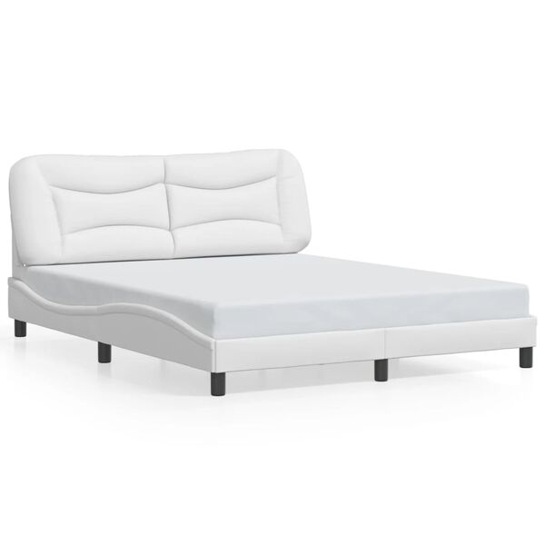 vidaXL Cadre de lit avec LED sans matelas Hvar blanc 160x200 cm