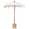 vidaXL Parasol balinais avec base Cr&egrave;me et naturel 190 x 190 x 250 cm