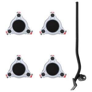 vidaXL Roulettes pour meubles 4 pi&egrave;ces avec &eacute;l&eacute;vateur 14,5 x 13,5 x 4 cm Acier 400 kg