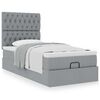 vidaXL Lit ottoman avec matelas gris clair 90x200 cm tissu
