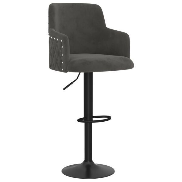 vidaXL Tabourets de bar lot de 2 gris fonc&eacute; velours