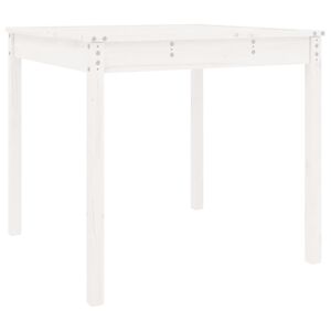vidaXL Table de jardin blanc 82,5x82,5x76 cm bois massif de pin