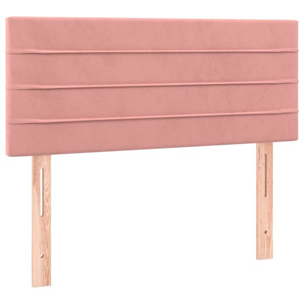 vidaXL Tête de lit Rose 100x5x78/88 cm Velours
