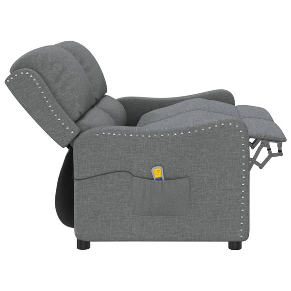 vidaXL Fauteuil de massage inclinable &agrave; 2 places gris clair tissu