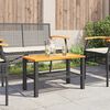 vidaXL Table de jardin noir 70x38x42 cm r&eacute;sine tress&eacute;e et bois acacia