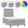 vidaXL Sommier &agrave; lattes de lit et matelas et LED Gris clair 120x200 cm