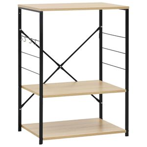 vidaXL Armoire &agrave; micro-ondes noir et ch&ecirc;ne 60x39,6x79,5 cm