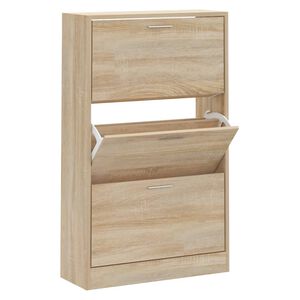 vidaXL Armoire &agrave; chaussures Ch&ecirc;ne sonoma 63x24x103cm Bois d'ing&eacute;nierie