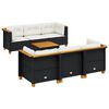 vidaXL Salon de jardin 7 pcs avec coussins noir r&eacute;sine tress&eacute;e