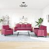 vidaXL Ensemble de canap&eacute;s 3 pcs avec coussins Rouge bordeaux Velours