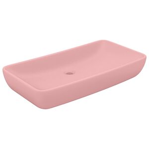 vidaXL Lavabo de luxe rectangulaire Rose mat 71x38 cm C&eacute;ramique