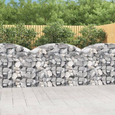 vidaXL Panier de gabions arqué 150x50x100/120 cm Fer galvanisé