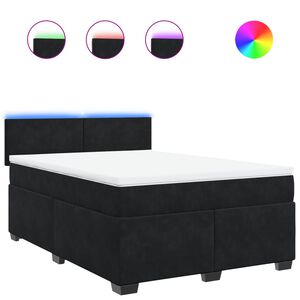 vidaXL Sommier &agrave; lattes de lit avec matelas Noir 140x200 cm Velours