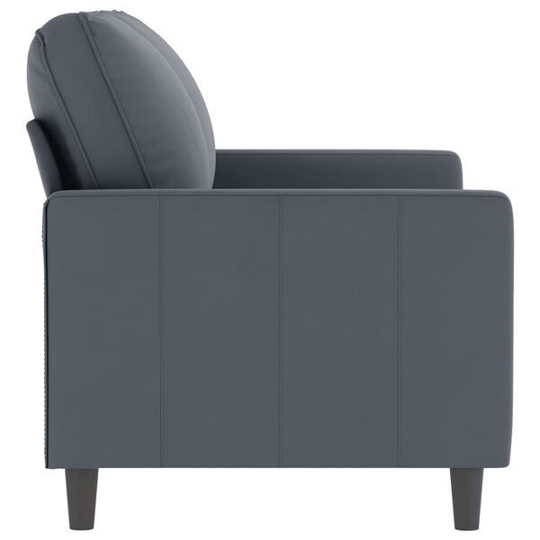 vidaXL Canapé à 2 places Gris foncé 120 cm Velours