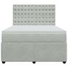 vidaXL Sommier à lattes de lit et matelas Gris clair 160x200cm Velours