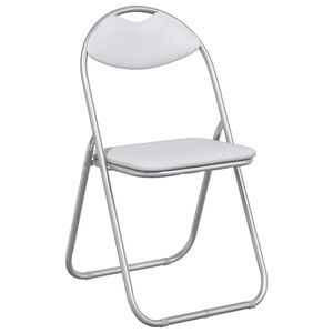 vidaXL Chaise pliante 8 pc Simili cuir Blanc et Gris 48 x 43,5 x 81 cm