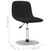 vidaXL Chaise pivotante de salle &agrave; manger Noir Tissu
