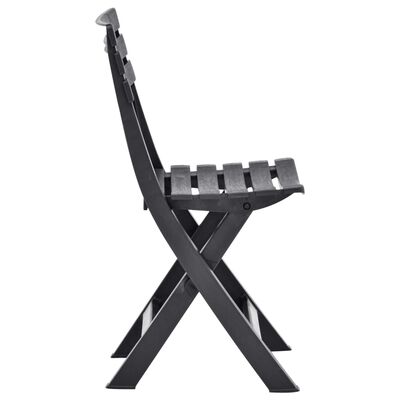 vidaXL Chaises de jardin pliables lot de 2 Plastique Anthracite