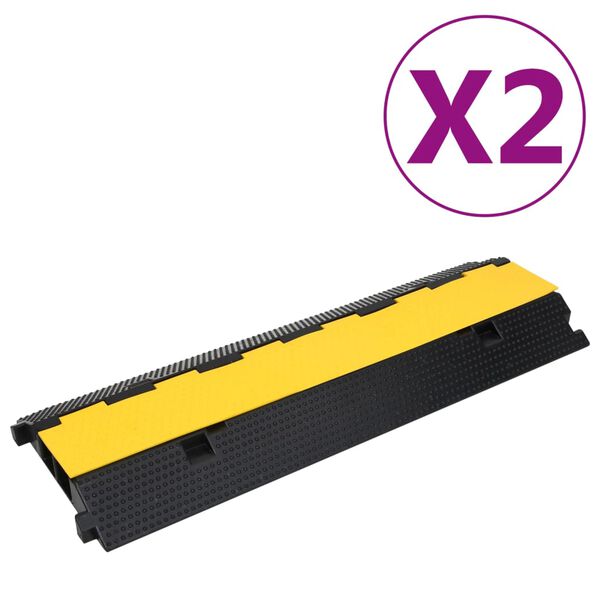 vidaXL Rampes de protection de c&acirc;ble 2 canaux 2 pcs 100 cm caoutchouc