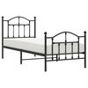 vidaXL Cadre de lit métal sans matelas avec pied de lit noir 90x200 cm