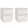 vidaXL Tables de chevet 2 pcs Blanc 40x35x50 cm Bois de pin solide
