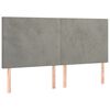 vidaXL T&ecirc;te de lit Gris clair 200x5x118/128 cm Velours