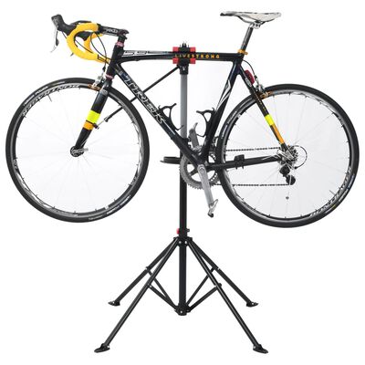 vidaXL Support de réparation de vélo 103x103x(115-200) cm Acier Noir