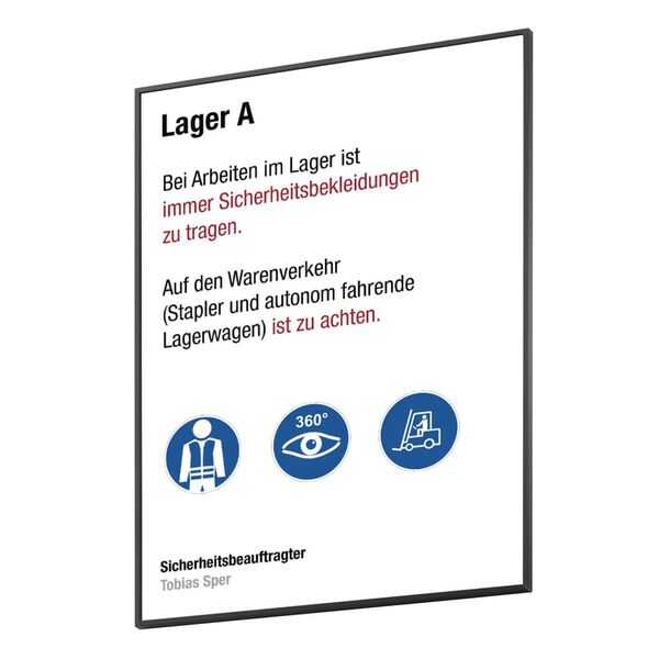 MOEDEL Panneau informatif A4 Noir