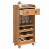 vidaXL Cabinet à vin ASKIM Marron 57 x 37 x 114 cm Bois massif en pin