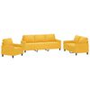 vidaXL Ensemble de canap&eacute;s 3 pcs avec coussins Jaune Velours