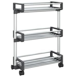 vidaXL Chariot de rangement 59x20x75 cm aluminium
