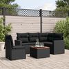 vidaXL Salon de jardin 6 pcs avec coussins noir r&eacute;sine tress&eacute;e