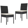 vidaXL Chaises &agrave; manger de jardin lot de 2 r&eacute;sine tress&eacute;e noir