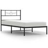 vidaXL Cadre de lit métal sans matelas avec tête de lit noir 107x203cm