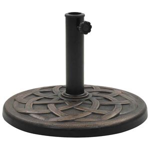 vidaXL Socle rond de parasol Polyr&eacute;sine 19 kg Bronze