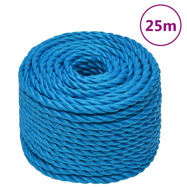 vidaXL Corde de travail Bleu 10 mm 25 m Polypropyl&egrave;ne