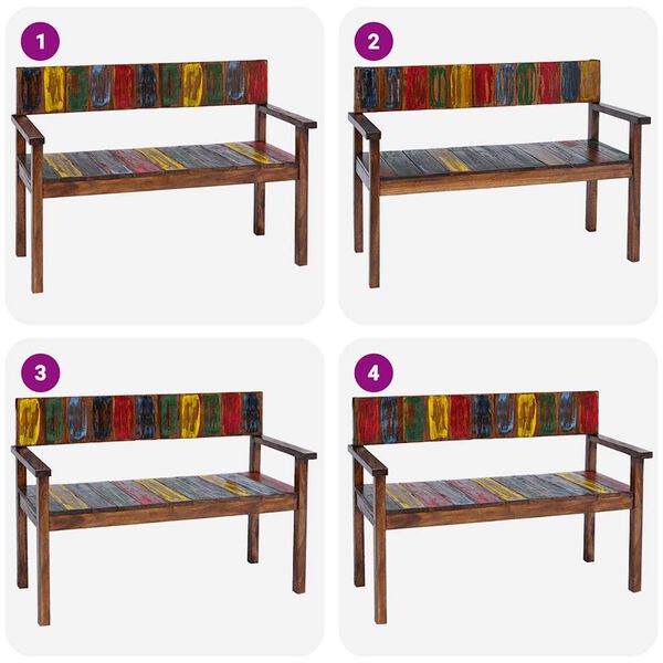 vidaXL Chaises à manger lot de 4 bois de récupération solide