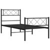 vidaXL Cadre de lit métal sans matelas avec pied de lit noir 90x190 cm