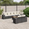 vidaXL Salon de jardin 9 pcs avec coussins noir r&eacute;sine tress&eacute;e