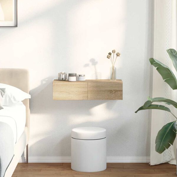 vidaXL Étagère murale avec tiroirs chêne sonoma bois d'ingénierie