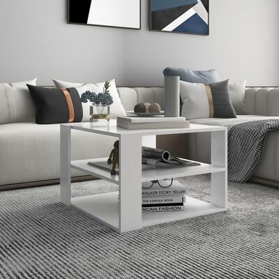 vidaXL Table basse blanc 60x60x40 cm bois d'ingénierie