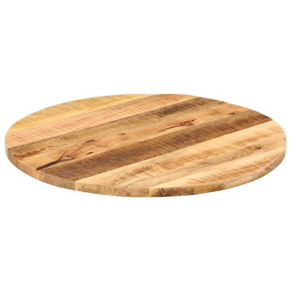 vidaXL Dessus de table Ø 70x2,5 cm rond bois massif de manguier brut