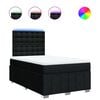 vidaXL Sommier &agrave; lattes de lit avec matelas noir 120x190 cm tissu
