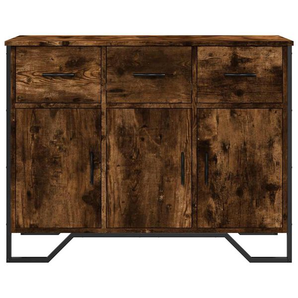 vidaXL Buffet ch&ecirc;ne fum&eacute; 97x32,5x74,5 cm bois d'ing&eacute;nierie